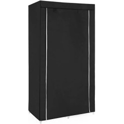 Kldeskab med stofsider - sort garderobeskab og tjskab - 170 cm