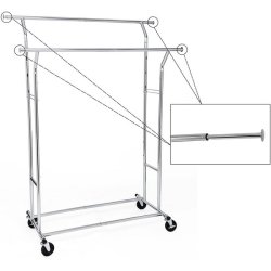 Tjstativ - justerbart p hjul med dobbelt tjstang/bjlestang