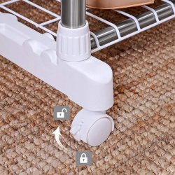 Tjstativ med 2 bjlestnger og 2 skohylder - justerbart hvid