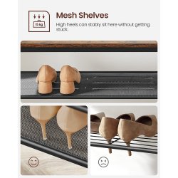 Garderobestativ til entre med bnk - tjstativ - rustik brun