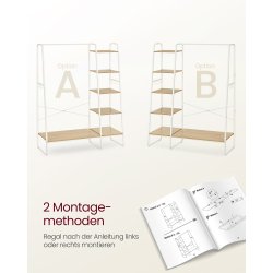 Tjstativ - hvid og brun tjstativ med bjlestang og 5 hylder