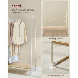 Tjstativ - hvid og brun tjstativ med bjlestang og 5 hylder