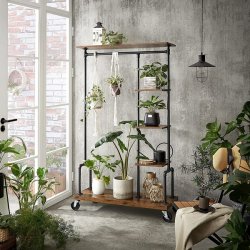 Tjstativ p hjul - tjstativ med hylder, skohylde og tjstang