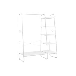 T�jstativ - hvid t�jstativ med b�jlestang og 5 hylder