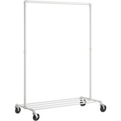 T�jstativ p� hjul - garderobestativ i vandr�r look med skohylde