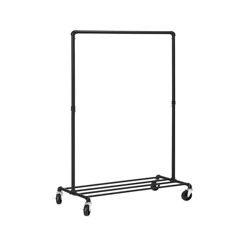 Tjstativ p hjul - garderobestativ i vandrr look med skohylde