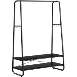 T�jstativ - sort t�jstativ med b�jlestang og skohylder