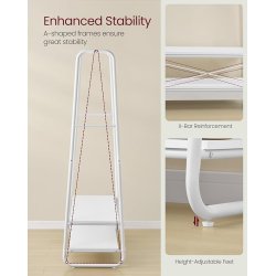 T�jstativ - hvid t�jstativ med b�jlestang og skohylder