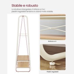 Tjstativ - hvid og brun tjstativ med bjlestang og skohylder