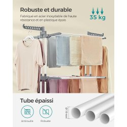 T�rrestativ til vasket�j - foldbart med vinger - hvid