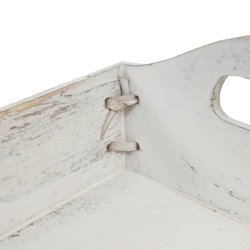 Bakker i tr - st med 3 serveringsbakker - hvide trbakker - antik rustik