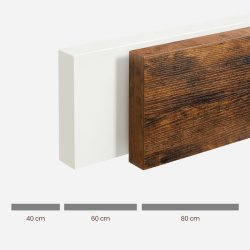 Hylde i tr� - v�gh�ngt tr�hylde - rustik brun v�ghylde 40 x 20 cm