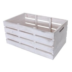 Kommode - hvidt sengebord i antik look med 3 skuffer - 53 x 32 x 26 cm