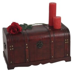 Kiste - trkiste/skattekiste i antik kolonial stil 30x57x29cm