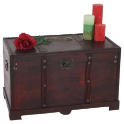 Kiste - tr�kiste/skattekiste i antik kolonial stil 39x67x38cm