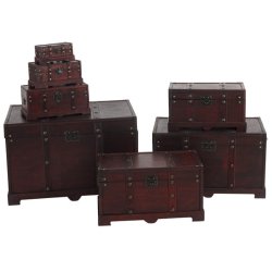 Kiste - tr�kiste/skattekiste i antik kolonial stil 39x67x38cm