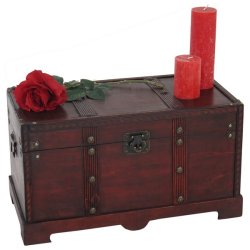 Kiste - trkiste/skattekiste i antik kolonial stil 30x57x29cm