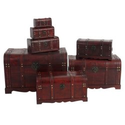 Kiste - trkiste/skattekiste i antik kolonial stil 30x57x29cm