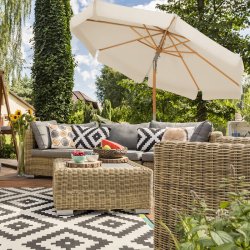 Trparasol  300 cm med tilt - rund 3 M haveparasol - beige