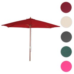 Tr� parasol � 300 cm - rund tr�parasol p� � 3 meter - bordeaux r�d