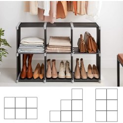 Reol system - trappereol - opbevaringslsning - sort 105 x 30 x 105