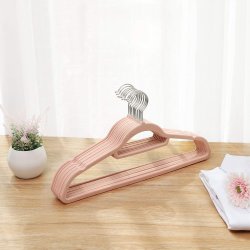 Tjbjler i velour med skridsikker buksestang - 50 stk pink