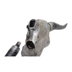 Tyrekranie med horn - stort slvfarvet jagttrof - Tyr med lange horn