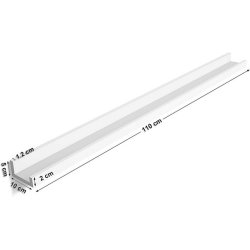 Hylde i tr� - v�gh�ngt sv�vende tr�hylde - hvid v�ghylde 115 cm