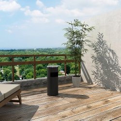 Skraldespand - udendrs skraldespand med askebger - sort