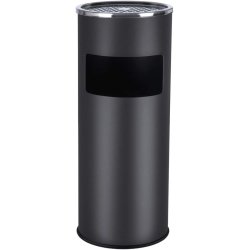 Skraldespand - udendrs skraldespand med askebger - sort