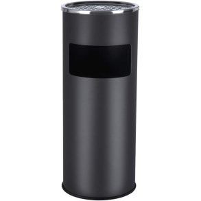 Skraldespand - udendrs skraldespand med askebger - sort