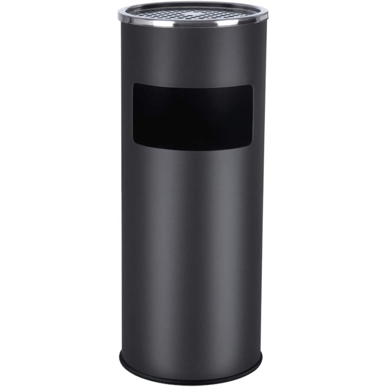 Skraldespand - udendrs skraldespand med askebger - sort