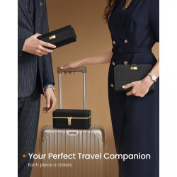 Rejsetaske i kunstlder til 3 ure - sort rejsetaske til ure