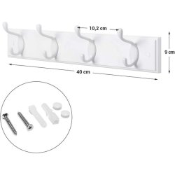 Knager�kke - hvid v�gh�ngt knager�kke i tr� med 4 dobbeltknager