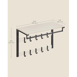 Knager�kke med b�jlestang og hattehylde 65x30 cm - hvid