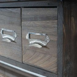 Vghngt garderobe med 5 skuffer - antik rustik brun knagerkke 32x65x13