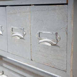 Vghngt garderobe med 5 skuffer - antik rustik gr knagerkke 32x65x13