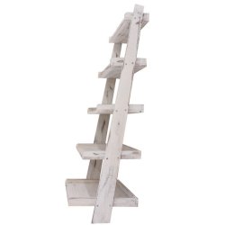 Stigereol i hvid antik vintage look - vghngt gulvreol i tr 119 x 64 x 38 cm