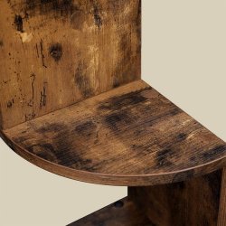 Hjrnereol - vghngt bogreol med 5 hylder - rustik brun reol