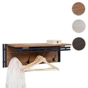 Knager�kke - garderobe med b�jlestang og hylde - 3D m�rk egetr�s look