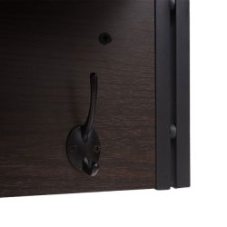 Knager�kke - garderobe med b�jlestang og hylde - 3D m�rkebrun egetr�s look