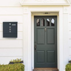 Brevkasse med avisr�r - postkasse med avisholder - antracit