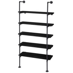 Vghngt reol i industrielt design - bogreol - mrkegr gulvreol 165x80x28