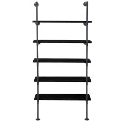 Vghngt reol i industrielt design - bogreol - mrkegr gulvreol 165x80x28