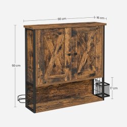 Badev�relsesskab - v�gh�ngt skab - rustik brun 60x60x16 cm