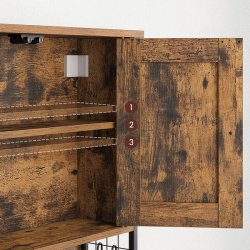 Badev�relsesskab - v�gh�ngt skab - rustik brun 60x60x16 cm