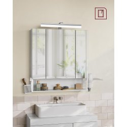 Badevrelsesskab - overskab - spejlskab med strmstik - hvid