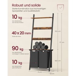 Vasket�jskurve p� stigereol - sorte vasket�jsposer - rustik brun
