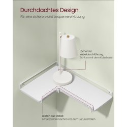 Hylder - 2 sv�vende L-formet hj�rnehylder - hvid