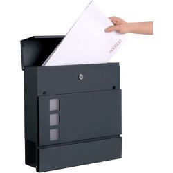 Brevkasse med avisr�r - v�gh�ngt postkasse - antracit brevkasse